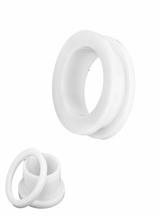 Decentraland 2 Pcs White Acrylic Double Flared Ear Gauges Ear Plugs Tunnels Body Piercing Jewelry 1/2"(12mm) - Image 2